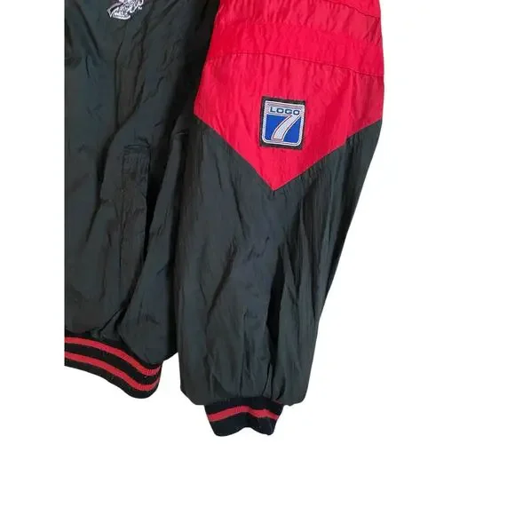 Vtg UNLV Runnin Rebels Jacket Logo 8 Men XL 90s Red Black Nylon Sideline Coat